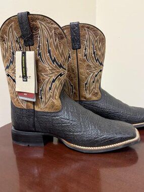 Ariat Arena Rebound Western Boots - Men's 13D - Black Elephant Print - NWT